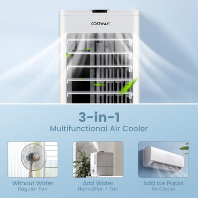 3-in-1 Evaporative Air Cooler with Remote for Home Office-White