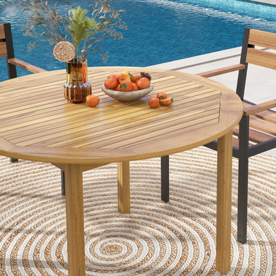 4-Person Large Round Outdoor Dining Table