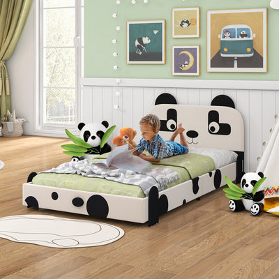 Twin Size Kids Bed with Cute Panda Headboard