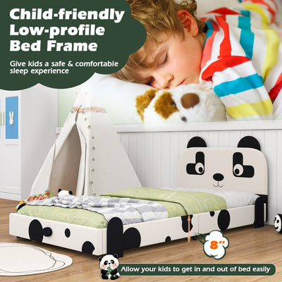 Twin Size Kids Bed with Cute Panda Headboard