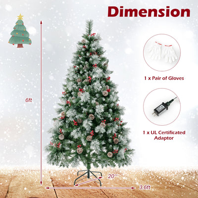 6 Feet Pre-Lit Artificial Christmas Tree with 350 LED Lights