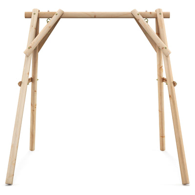 Heavy Duty Wooden Swing Frame with Reinforced Bars