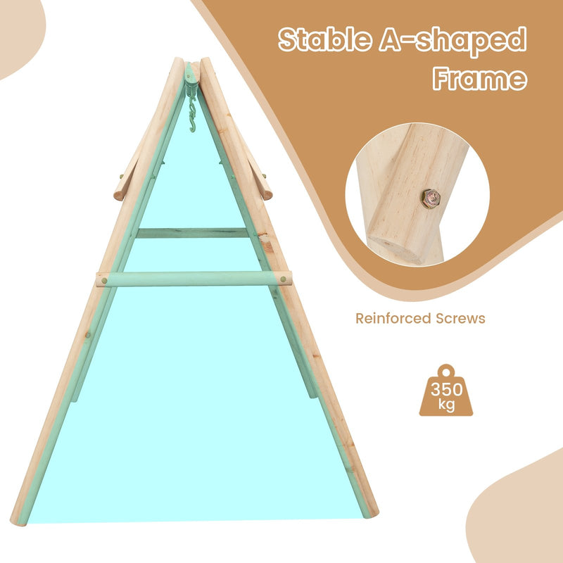 Heavy Duty Wooden Swing Frame with Reinforced Bars