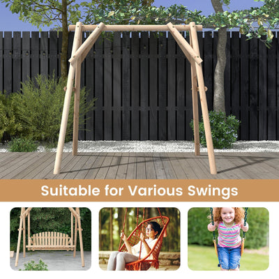 Heavy Duty Wooden Swing Frame with Reinforced Bars