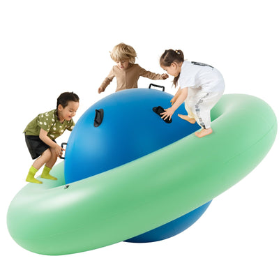 7.5 Foot Giant Inflatable Dome Rocker Bouncer with 6 Built-in Handles for Kids-Green