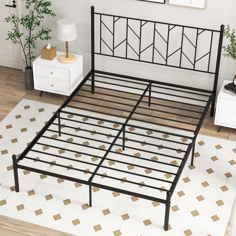 Twin/Full/Queen Size Platform Bed Frame with Sturdy Metal Slat Support-Queen Size