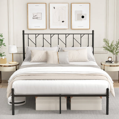 Twin/Full/Queen Size Platform Bed Frame with Sturdy Metal Slat Support-Queen Size