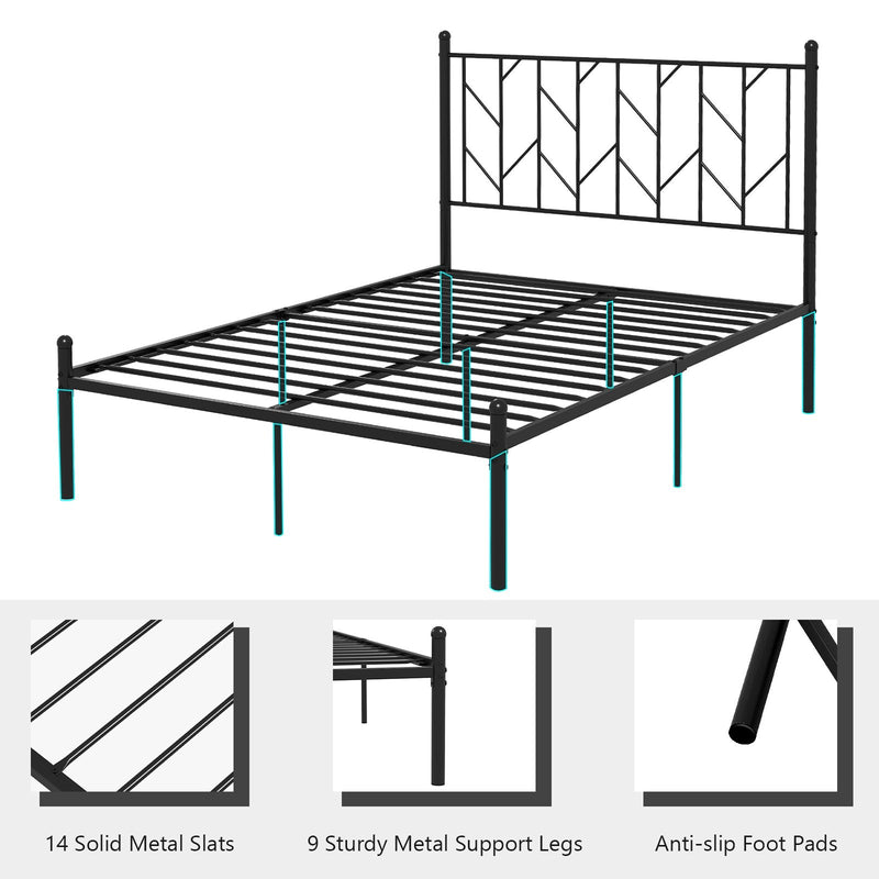 Twin/Full/Queen Size Platform Bed Frame with Sturdy Metal Slat Support-Full Size