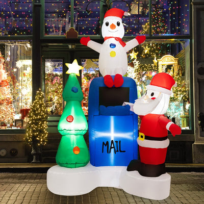 6 Feet Lighted Christmas Inflatable Mailbox Santa Claus Snowman Christmas Tree