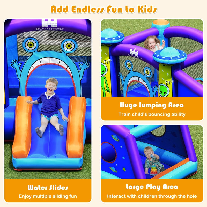 Castle Jumping Bouncer with Water Slide and 550W Blower