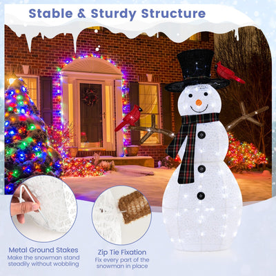 4.2 Feet Lighted Snowman and Redbirds Christmas Decoration