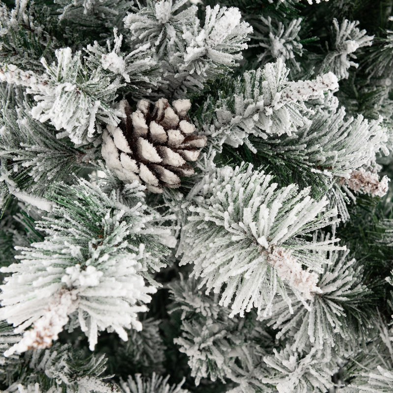 7 Feet Flocked Christmas Tree with Pine Needles