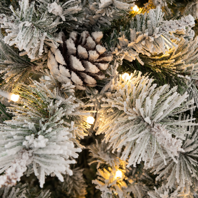 7 Feet Flocked Christmas Tree with Pine Needles