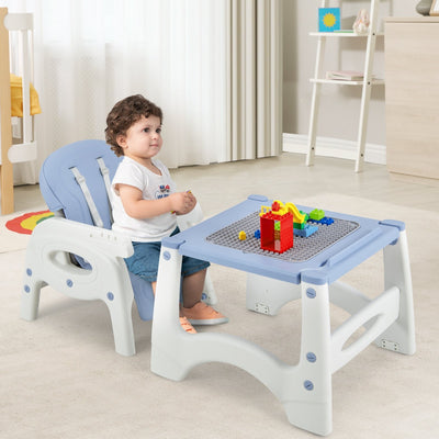 6-in-1 Baby High Chair with Removable Double Tray-Blue