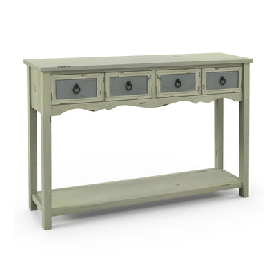 48 Inch Farmhouse Console Table with 2 Drawers and Open Storage Shelf for Hallway