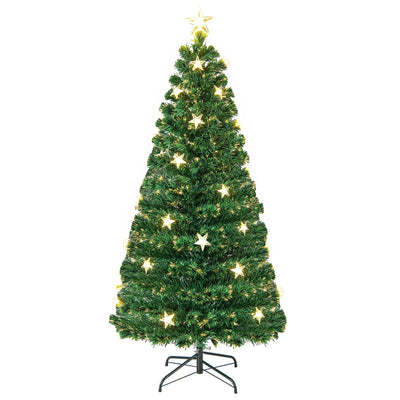 Prelit Fiber Optic Christmas Tree with Warm White Lights-5 ft