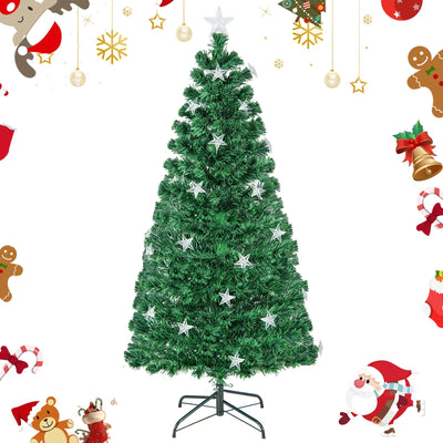 Prelit Fiber Optic Christmas Tree with Warm White Lights-5 ft