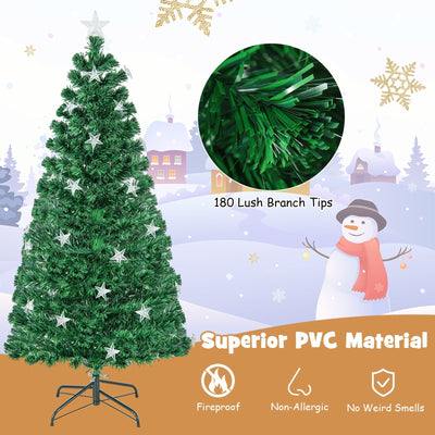 Prelit Fiber Optic Christmas Tree with Warm White Lights-5 ft