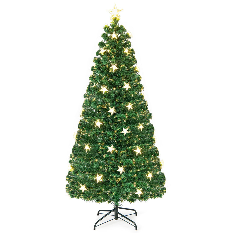 Prelit Fiber Optic Christmas Tree with Warm White Lights-6 ft