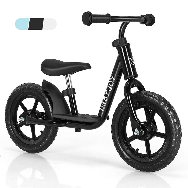 11 Inch Kids No Pedal Balance Training Bike with Footrest-Black