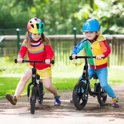 11 Inch Kids No Pedal Balance Training Bike with Footrest-Black