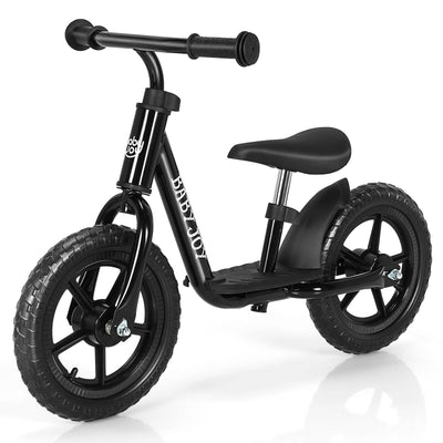 11 Inch Kids No Pedal Balance Training Bike with Footrest-Black