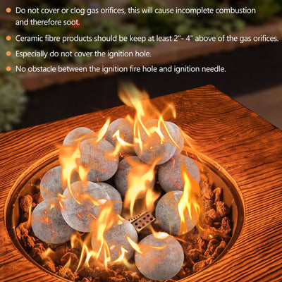 15 Pieces Ceramic Fiber Fire Balls for Outdoor Use-Gray