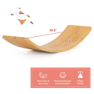 35.5 Inch Wooden Wobble Balance Board for Toddler and Adult