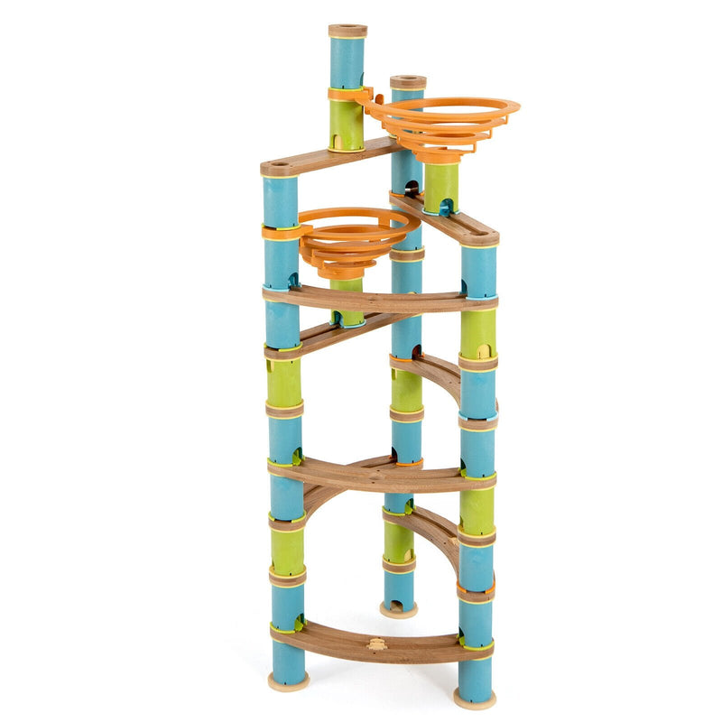 162 Pieces Bamboo Marble Run Educational Learning Toy Set