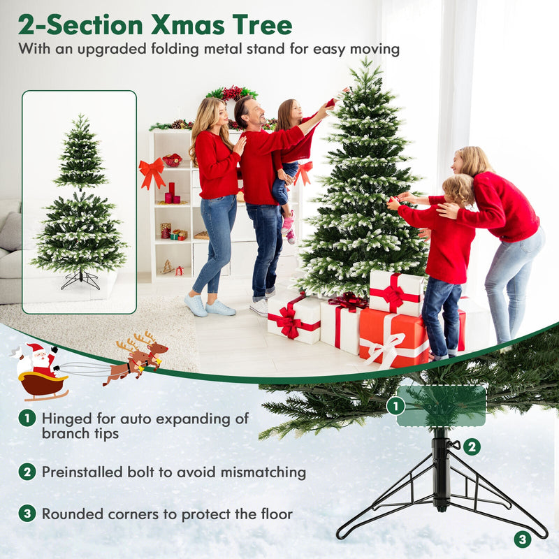 6 Feet Hinged Christmas Tree with 350 LED Lights Remote Control