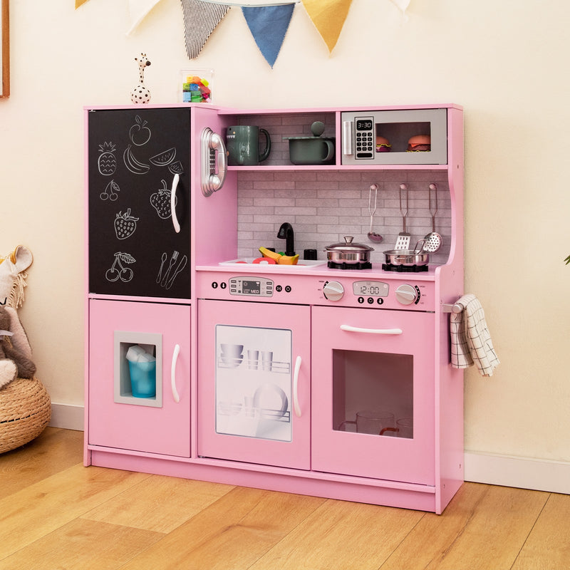 Toddler Pretend Play Kitchen for Boys and Girls 3-6 Years Old-Pink