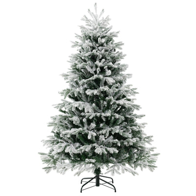 4.5/6/7 FT Artificial Pre-Lit Christmas Tree Hinged Xmas Tree with Warm White LED lights-6 ft