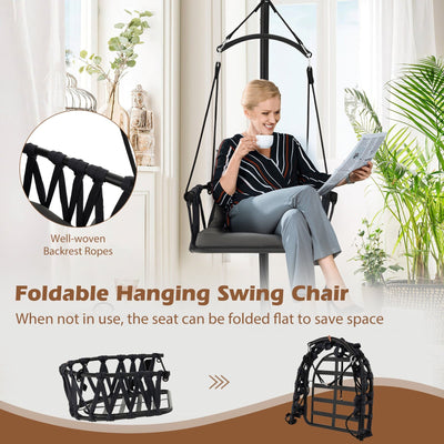 Hanging Swing Chair with Stand-Gray