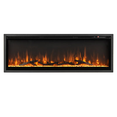 50 Inches Electric Fireplace in-Wall Recessed with Remote Control and Adjustable Color and Brightness-50 inches