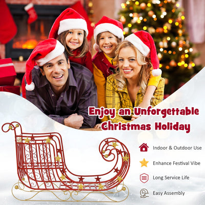 Metal Christmas Santa Sleigh with Large Cargo Area for Gifts