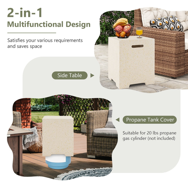 2-in-1 Gas Tank Holder Side Table with Protective Cover