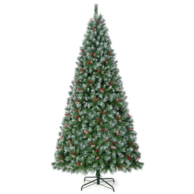 Hinged Christmas Tree with PVC Branch Tips and Warm White LED Lights-9 ft