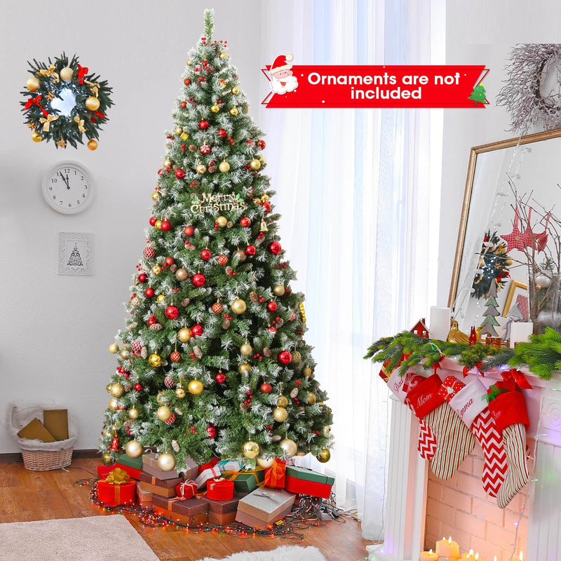 Hinged Christmas Tree with PVC Branch Tips and Warm White LED Lights-9 ft