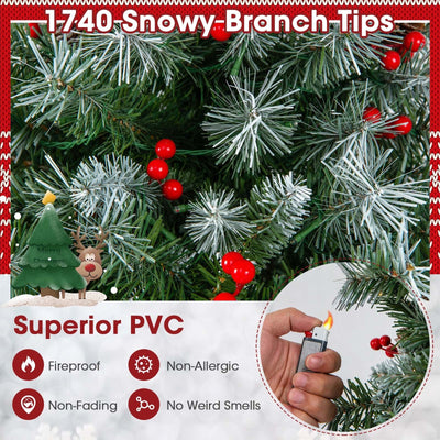 Hinged Christmas Tree with PVC Branch Tips and Warm White LED Lights-9 ft