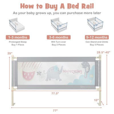 Vertical Lifting Baby Bed Rail with Lock-L