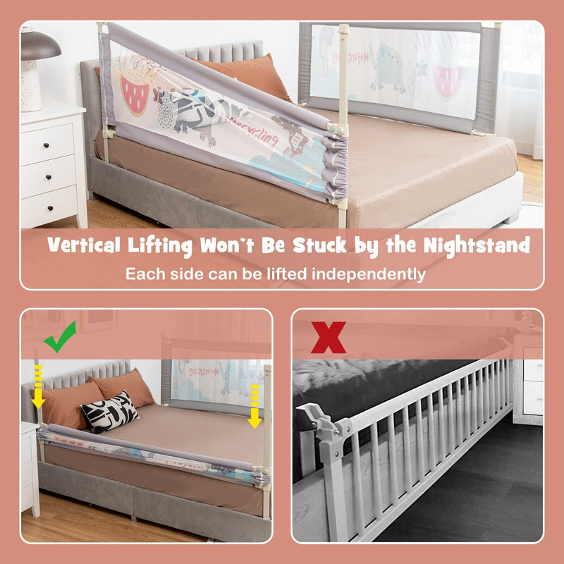 Vertical Lifting Baby Bed Rail with Lock-L