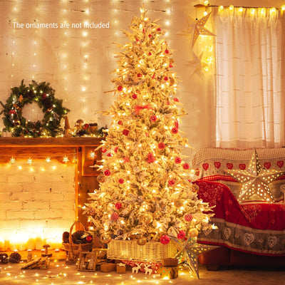 6/7.5 Feet Pre-lit Artificial Christmas Tree-7.5 ft