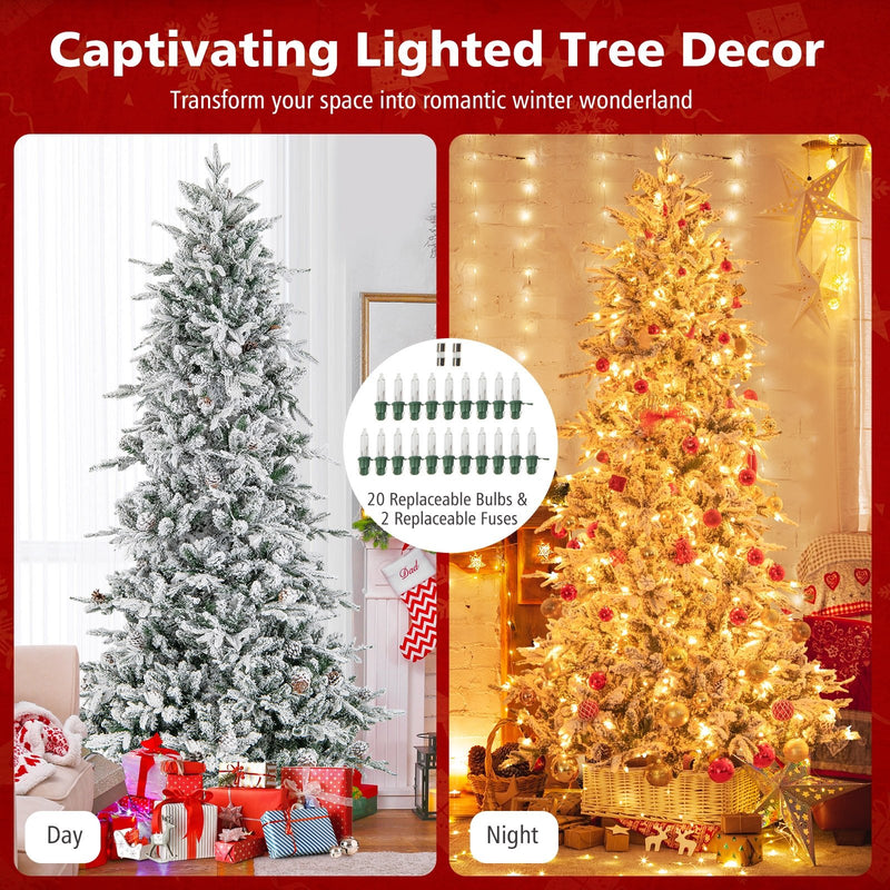 6/7.5 Feet Pre-lit Artificial Christmas Tree-7.5 ft