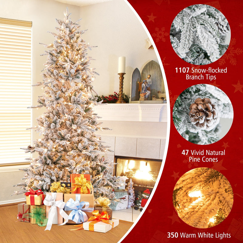 6/7.5 Feet Pre-lit Artificial Christmas Tree-7.5 ft