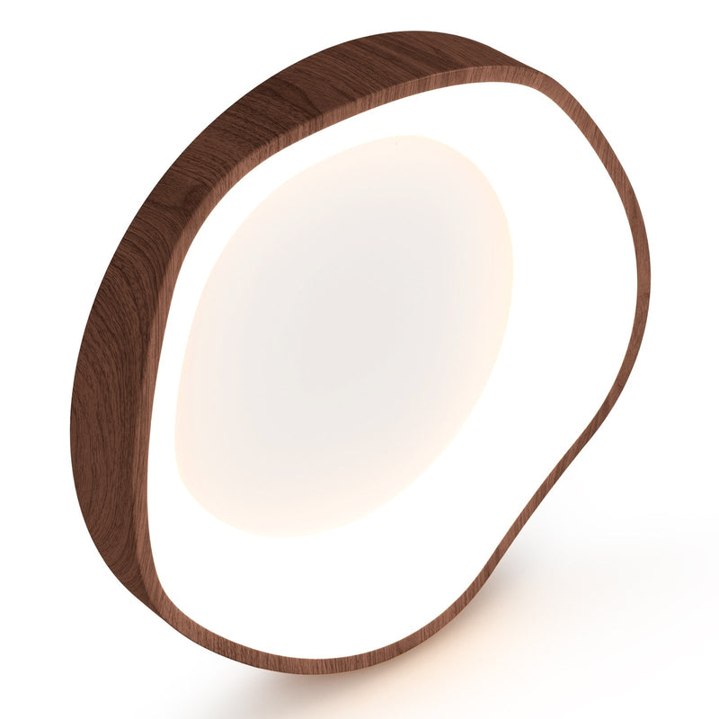 24W Modern LED Mount Ceiling Light with Wood Pattern and Metal Frame-Brown