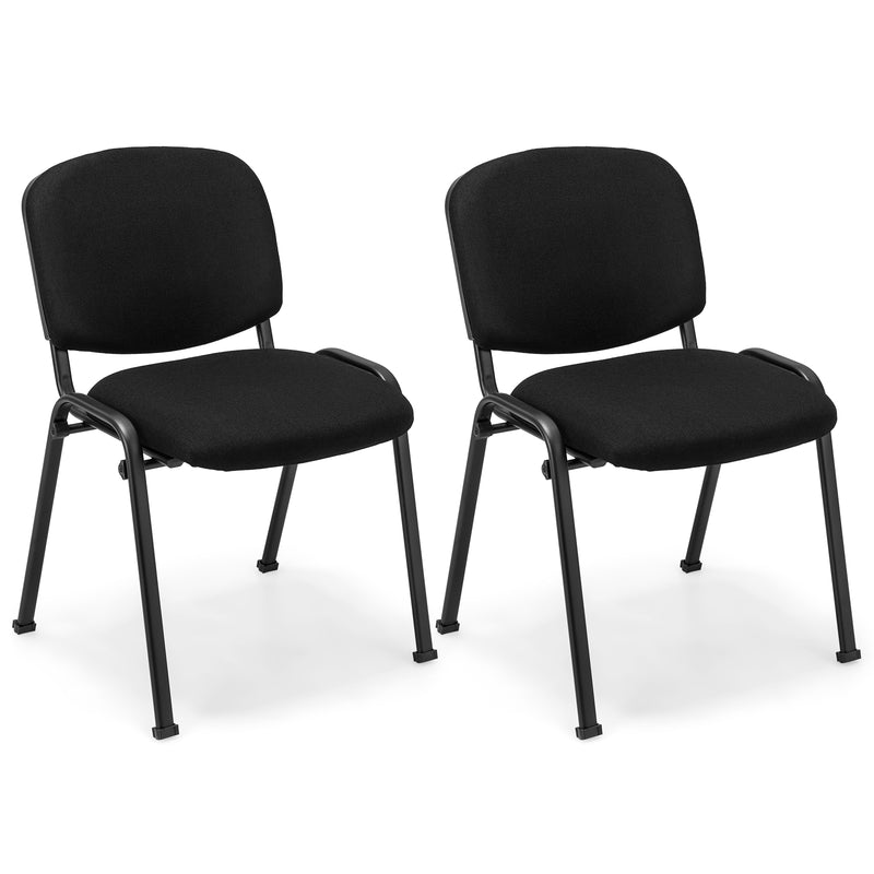 Office Chair with Metal Frame and Padded Cushions for Conference Room-Set of 2