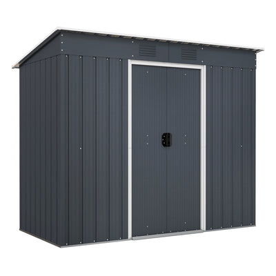 3.6 x 7.1 FT Outside Garden Storage Shed Tool House with Ground Foundation Frame