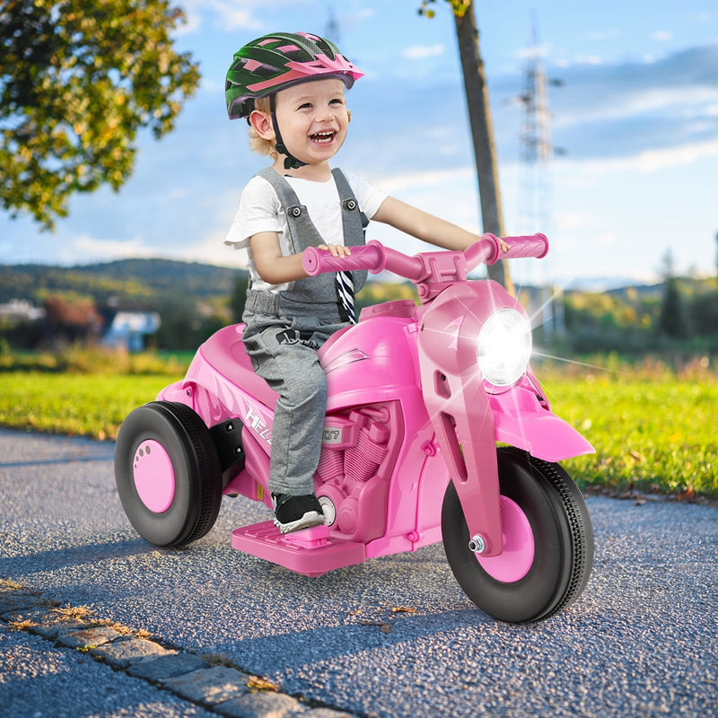 6V Kids Electric Ride on Motorcycle with Bubble Maker and Music-Pink