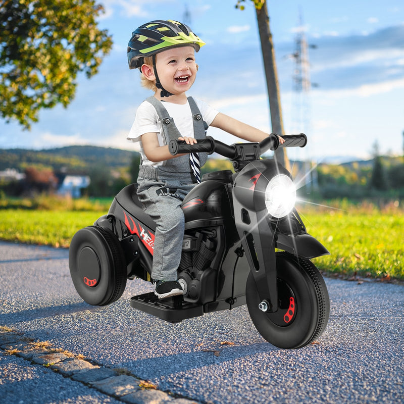 6V Kids Electric Ride on Motorcycle with Bubble Maker and Music-Black