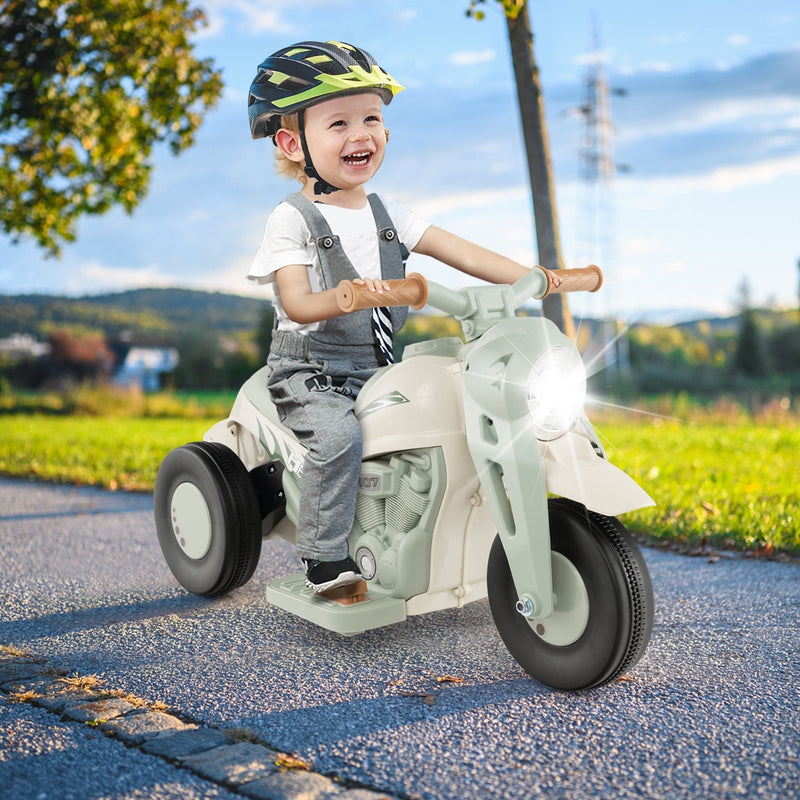 6V Kids Electric Ride on Motorcycle with Bubble Maker and Music-Beige